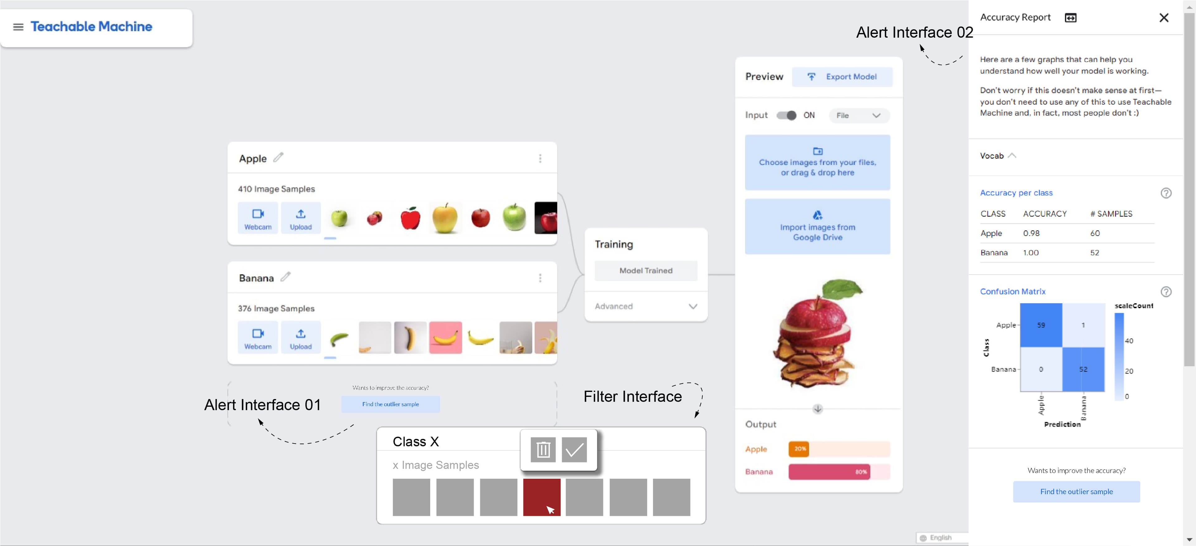 Teachable Machine Outlier Filter